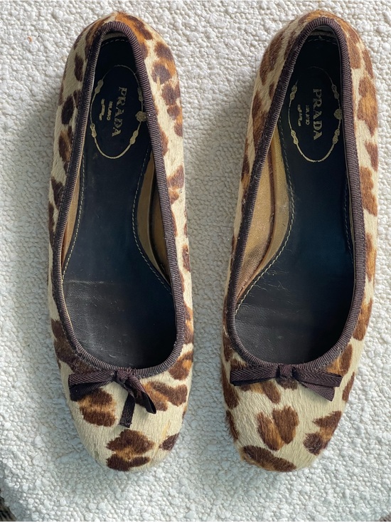 Prada Shoes - Prada Leopard-Print Ballet Flats in Brown and Beige